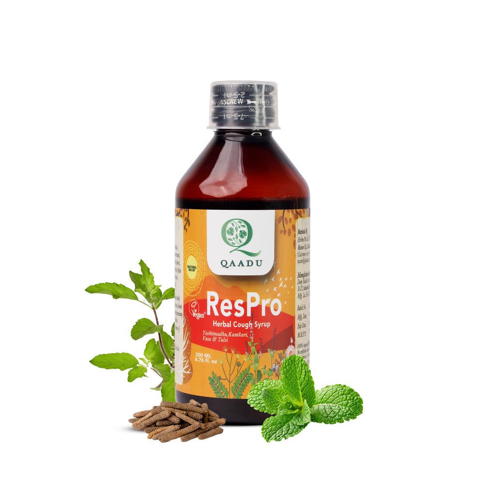  QAADU RESPRO COUGH SYRUP Cough reliever based on Ayurvedic medicinal recipe Serving: 200 ml